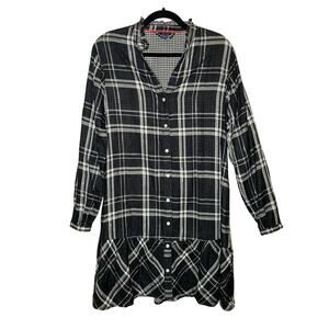 Nautica - Long Sleeve Plaid Button Up Dress - Women's Small